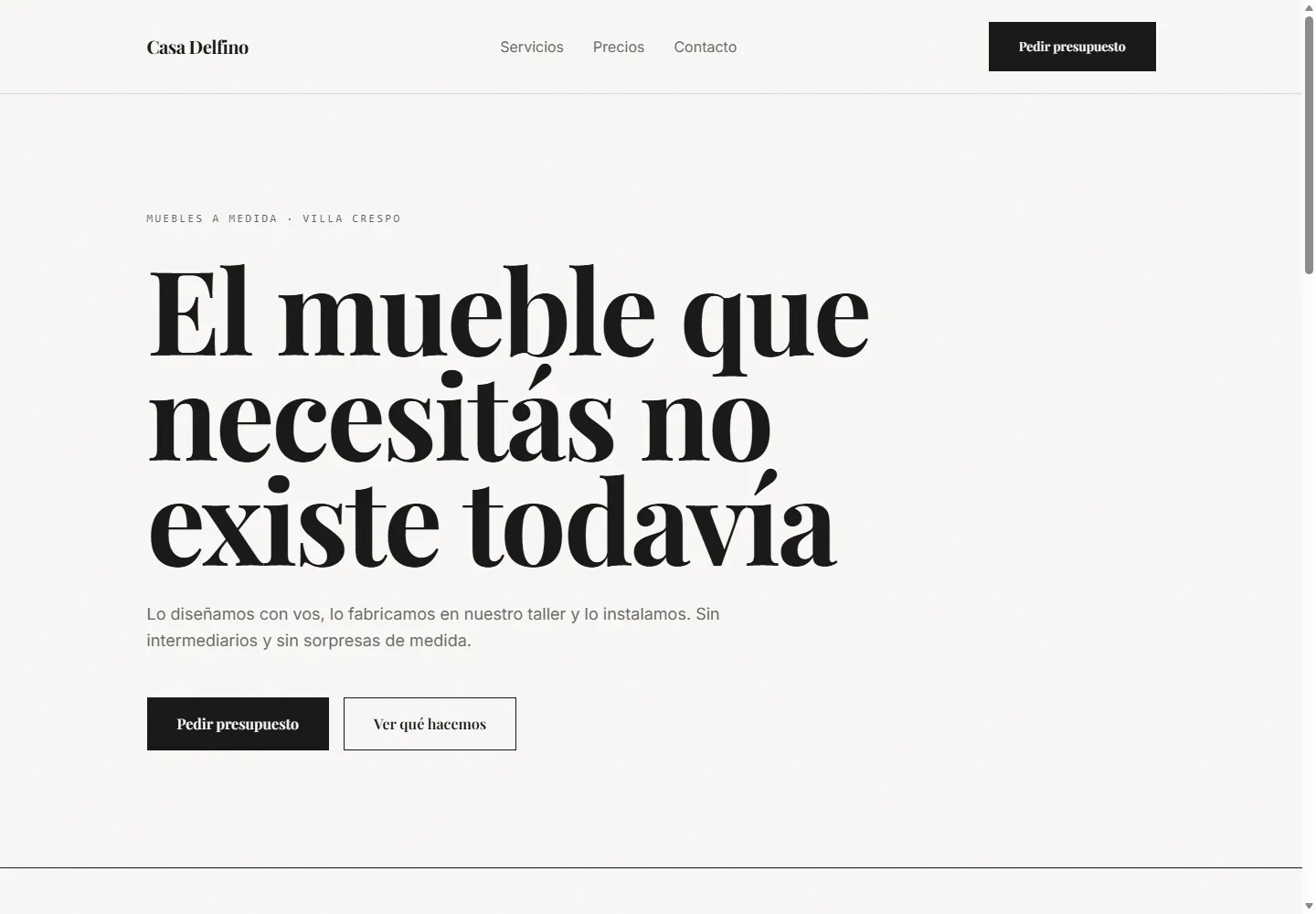 La misma landing con el estilo Premium