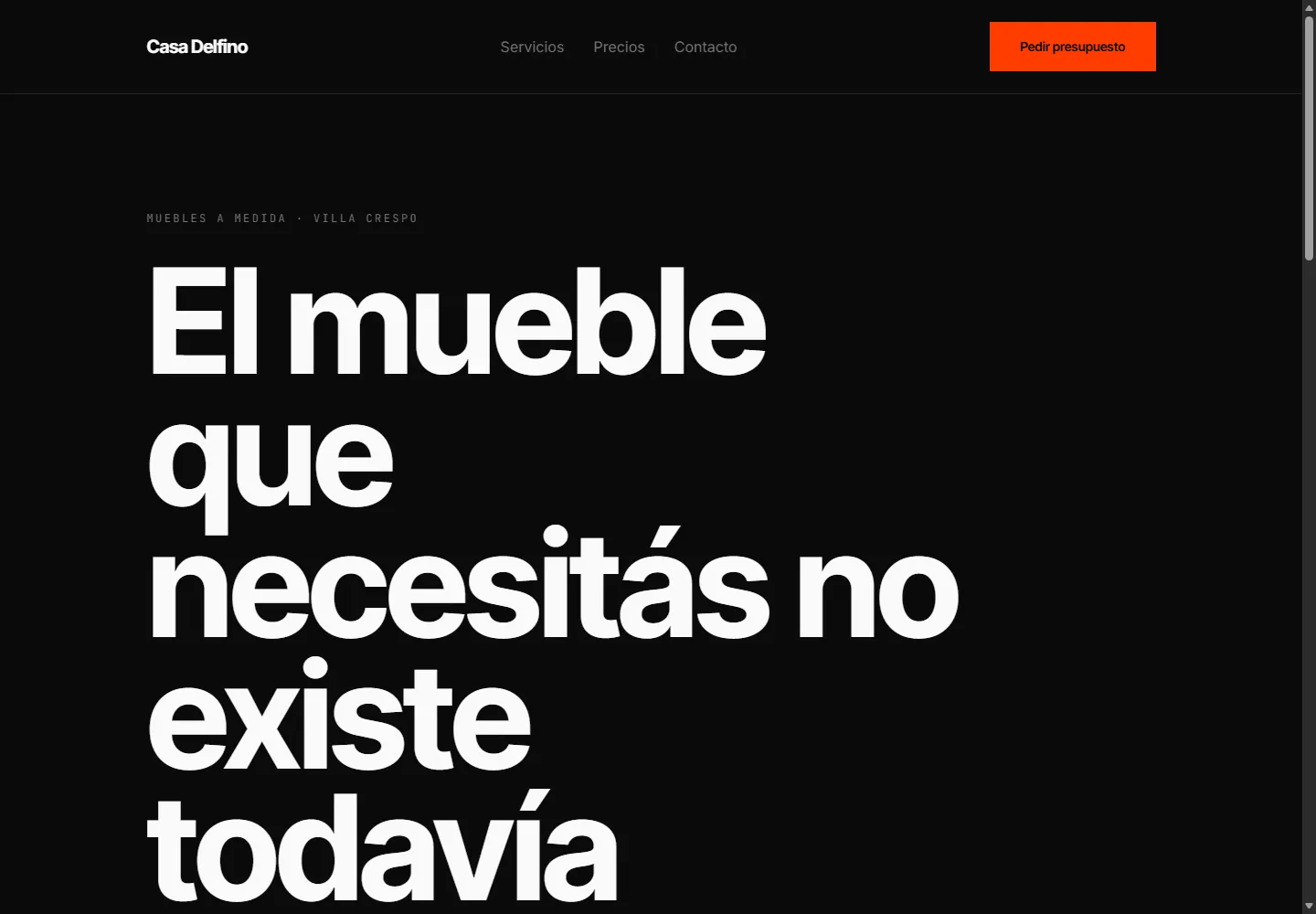 La misma landing con el estilo Afiche