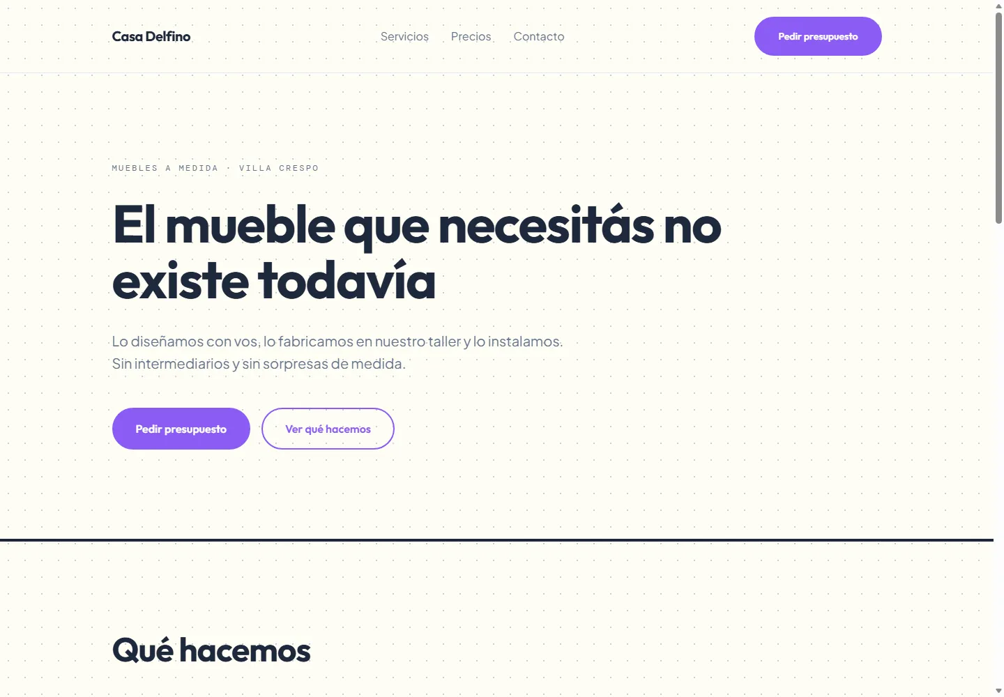 La misma landing con el estilo Jugado