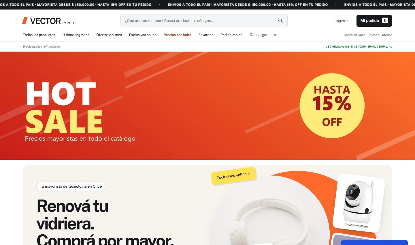 Ejemplo de sitio para Importadoras y mayoristas