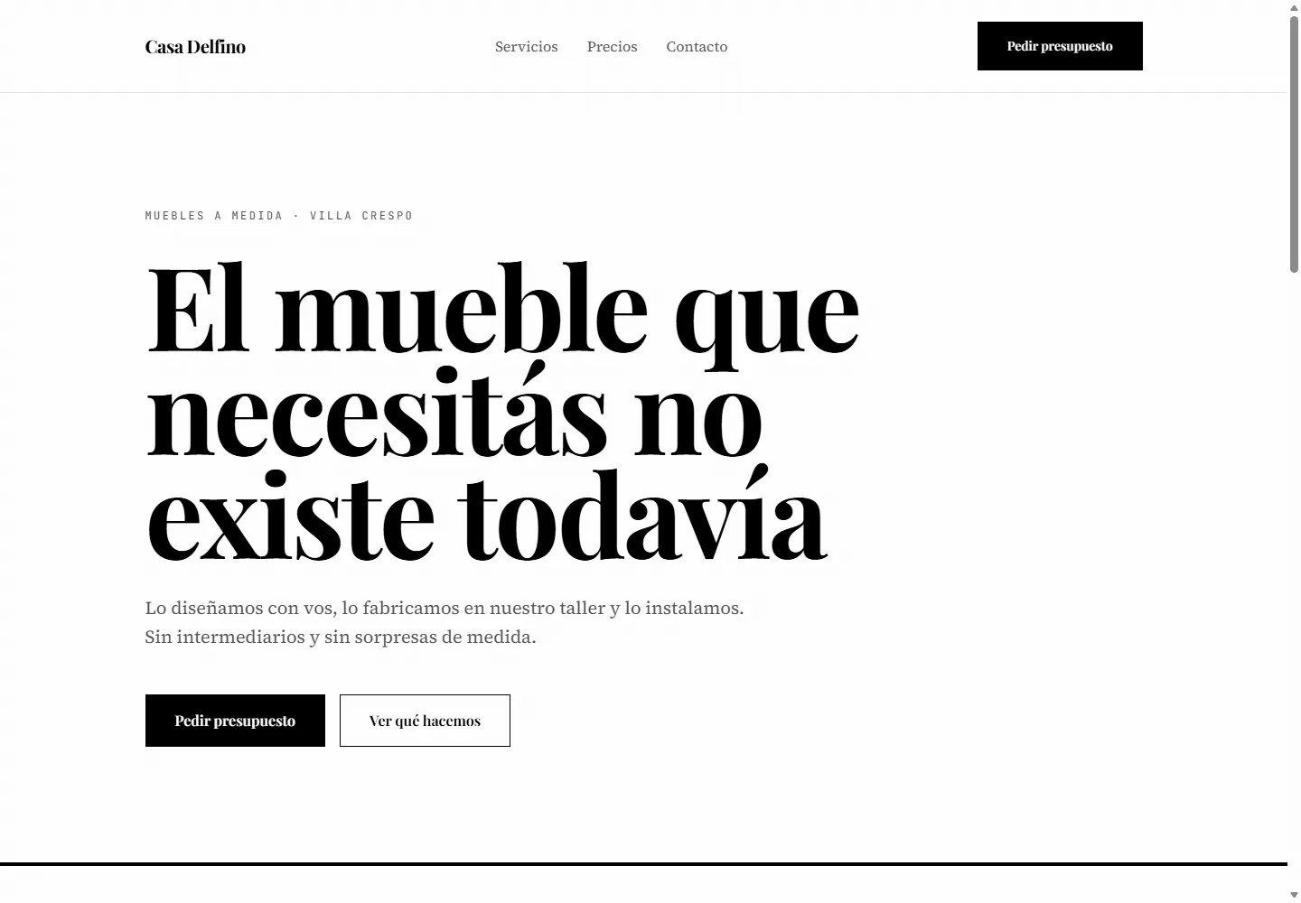 La misma landing con el estilo Editorial