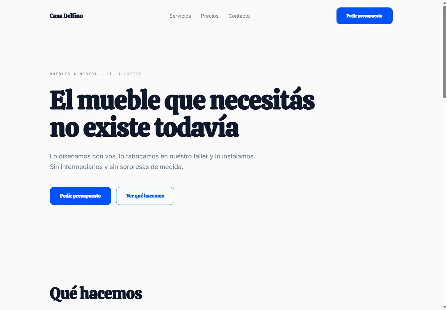 La misma landing con el estilo Producto