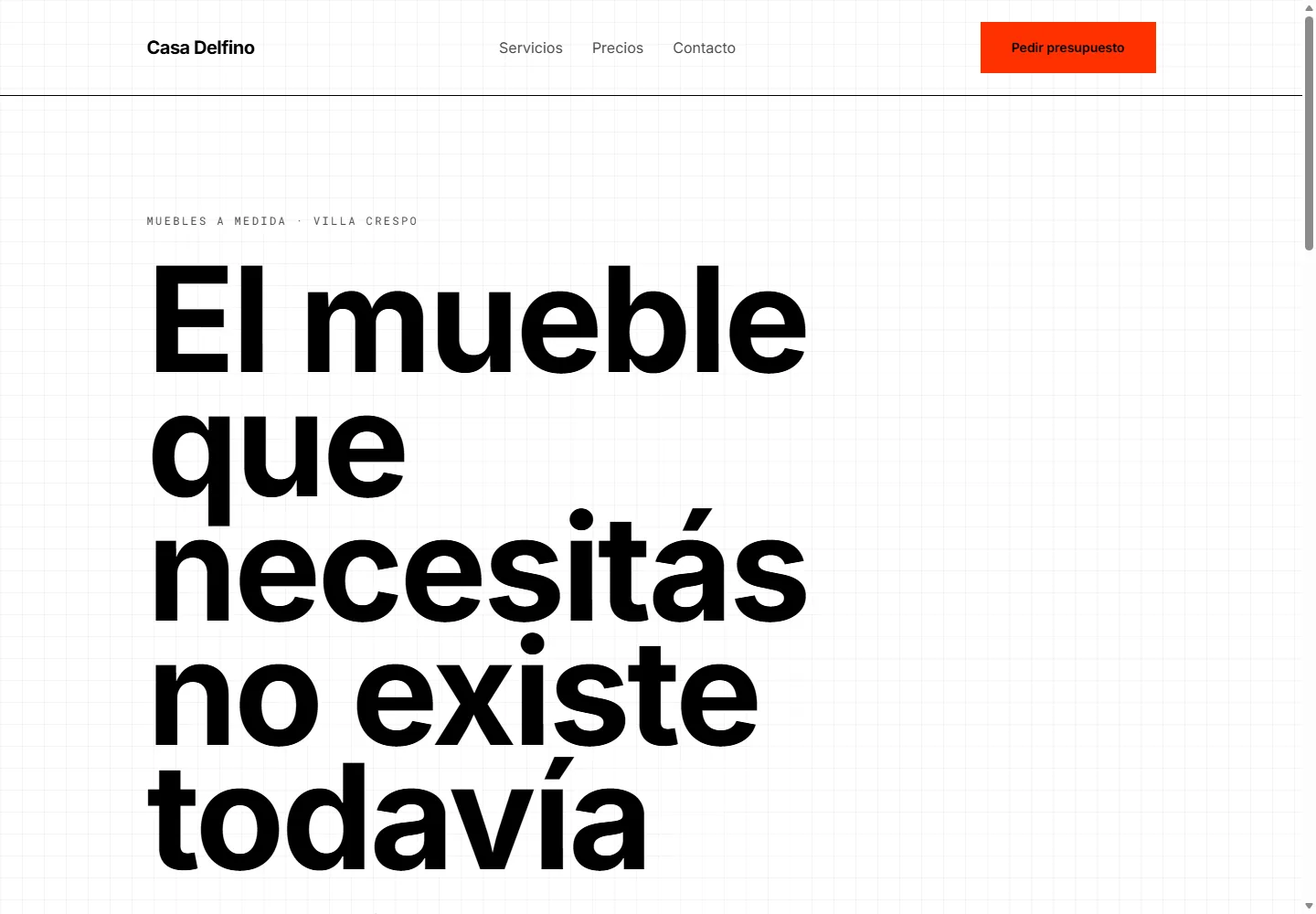 La misma landing con el estilo Tipográfico